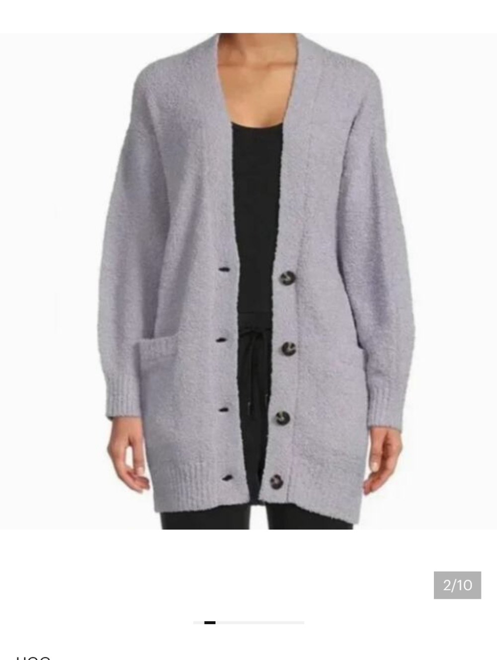Cozy Lavender/Gray Button-Up Cardigan